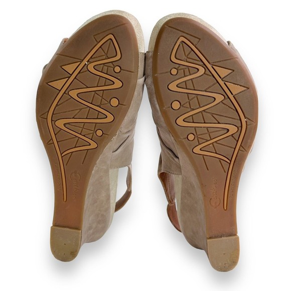 Earthies Wedge Sandal Heels Sz 10 Bonaire Too Leather Slouch Open Toe Sling Back - Picture 10 of 11